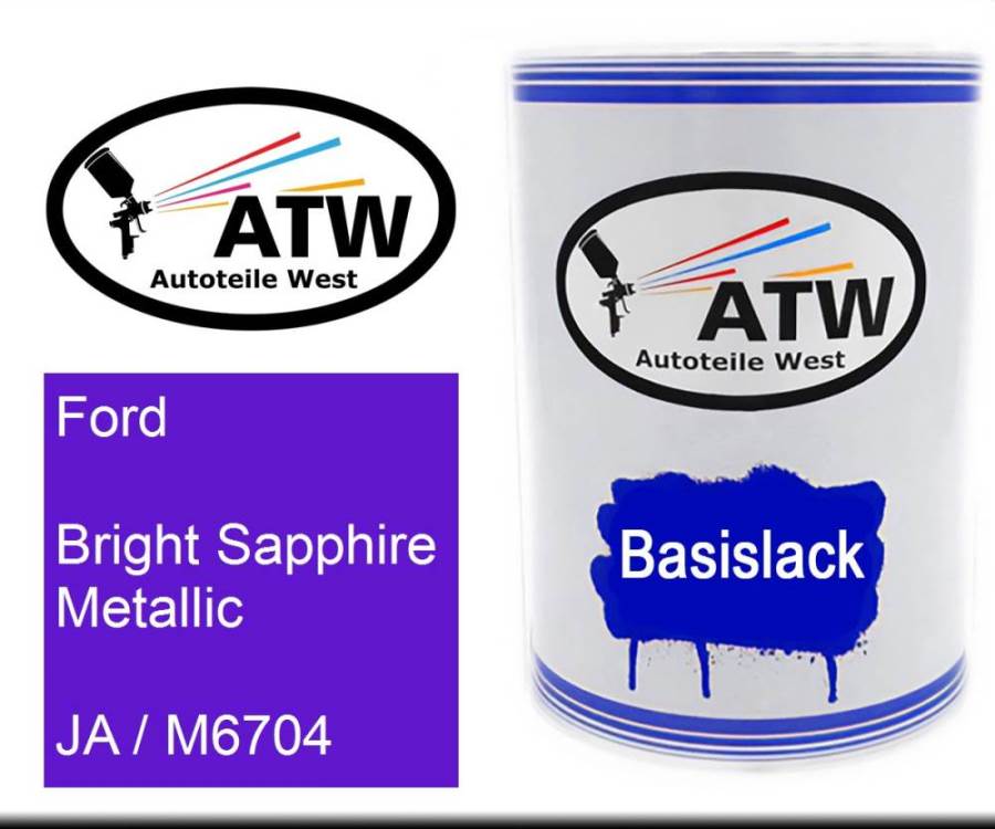 Ford, Bright Sapphire Metallic, JA / M6704: 500ml Lackdose, von ATW Autoteile West.